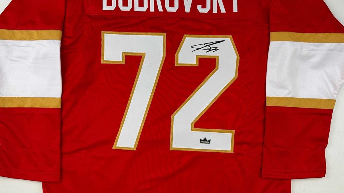 Facsimile Autographed Sergei Bobrovsky Florida Red Reprint Laser Auto Hockey Jersey Size Men's XL