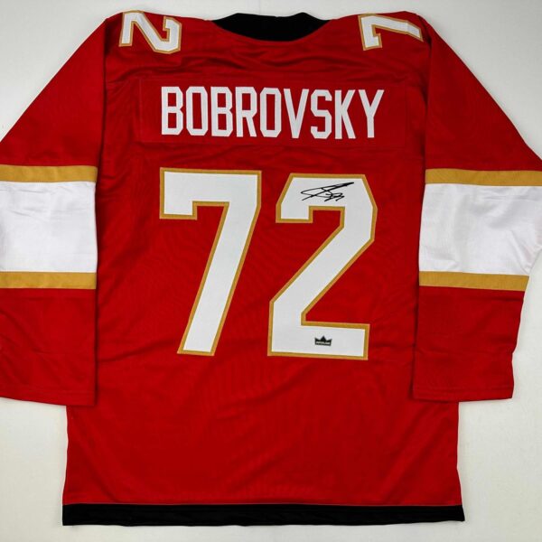 Facsimile Autographed Sergei Bobrovsky Florida Red Reprint Laser Auto Hockey Jersey Size Men’s XL