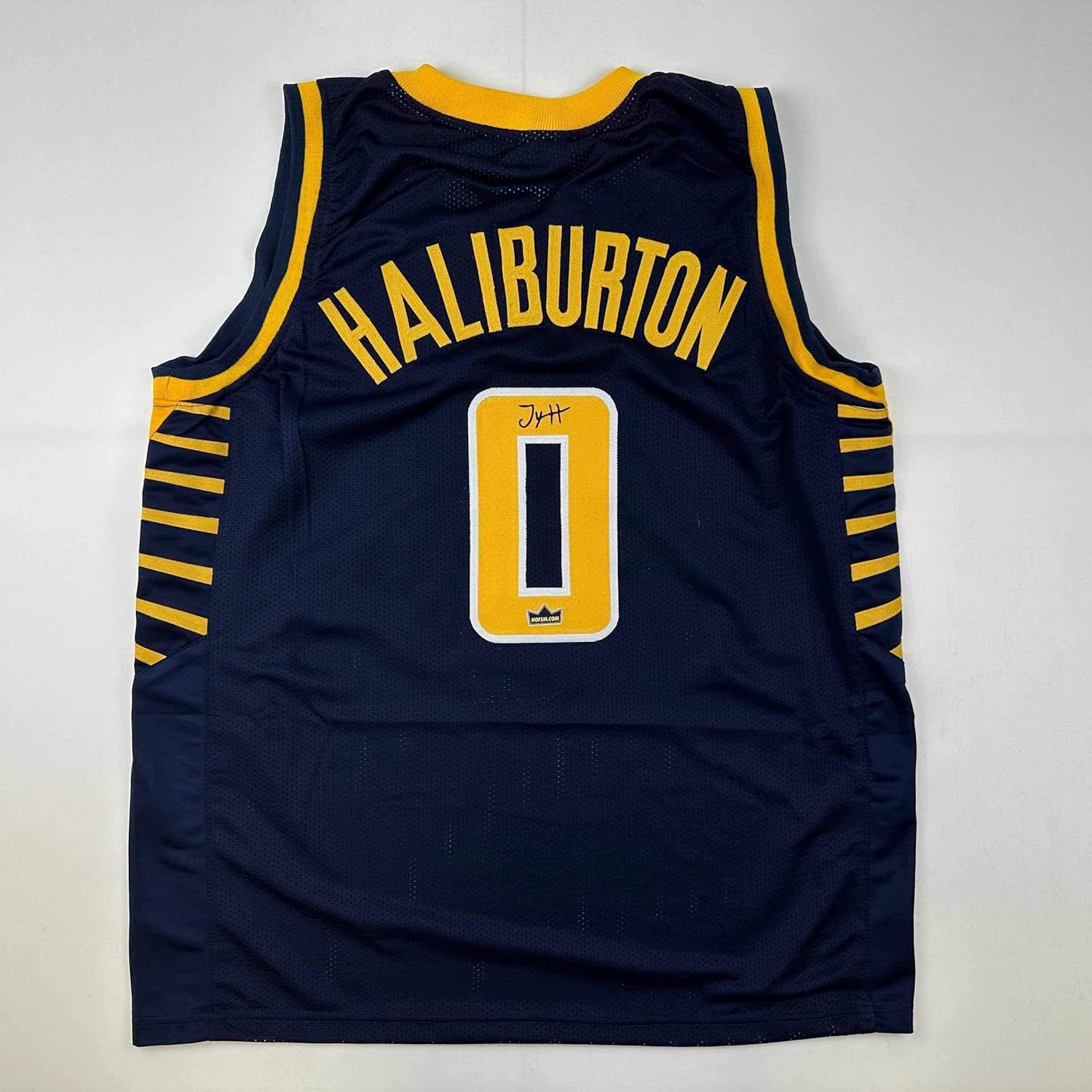 Facsimile Autographed Tyrese Haliburton Indiana Blue Reprint Laser Auto Basketball Jersey Size Men’s XL